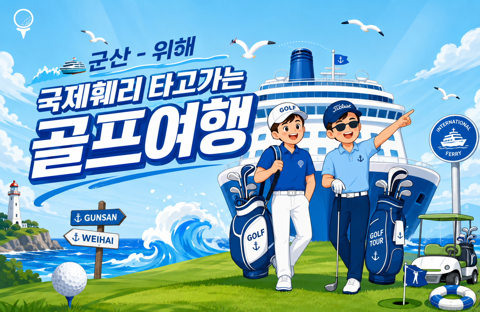 [4박 5일][5박 6일] 국제훼리 타고가는 골프여행
